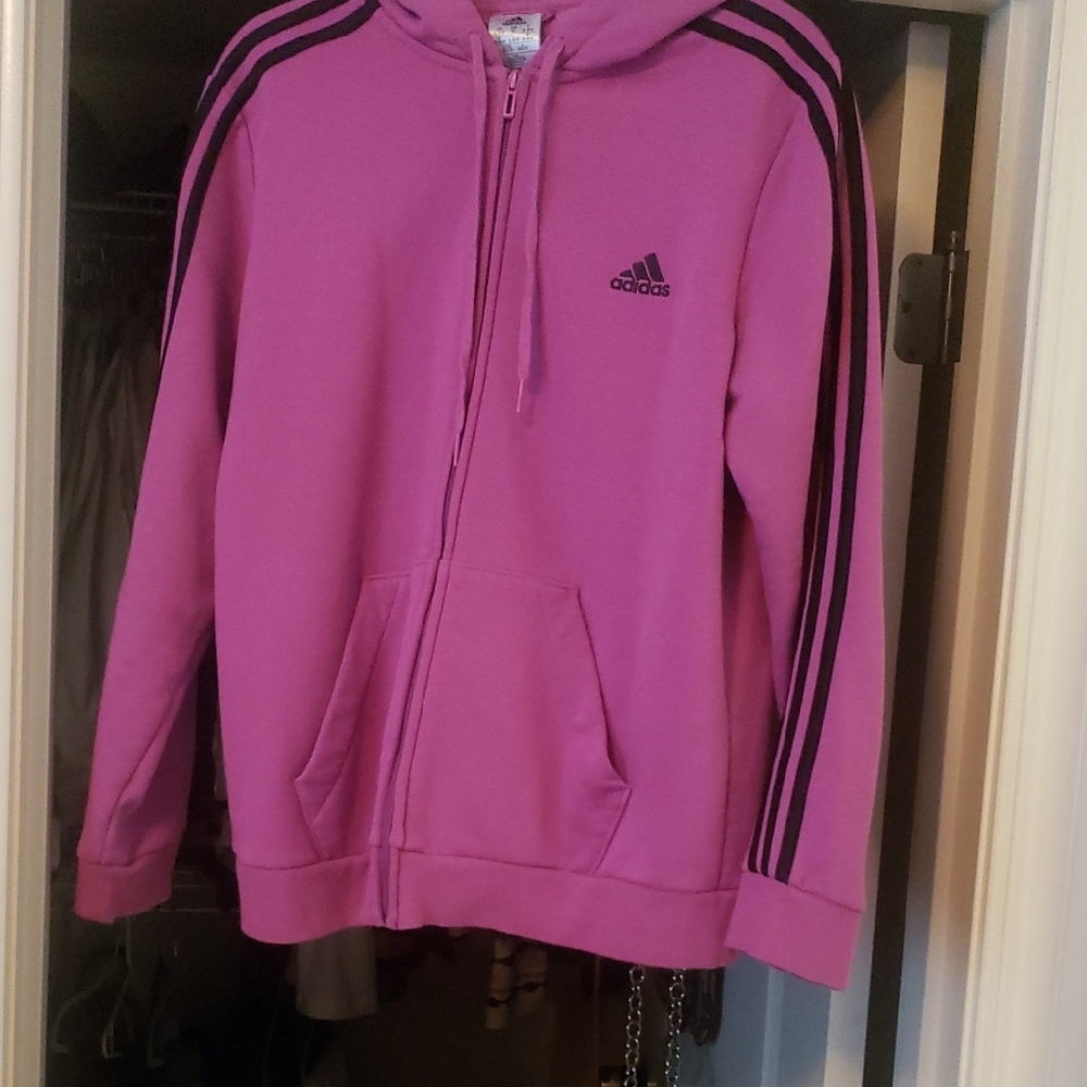 Adidas Womens Purple Full-Zip Hoodie